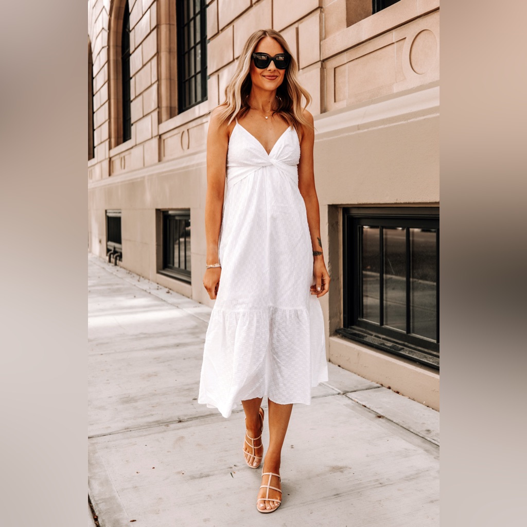 Banana Republic White Boho Slimming Long Dress Sz 8